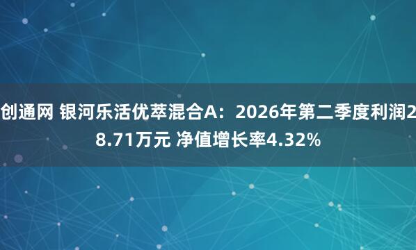 创通网 银河乐活优萃混合A：2026年第二季度利润28.71万元 净值增长率4.32%